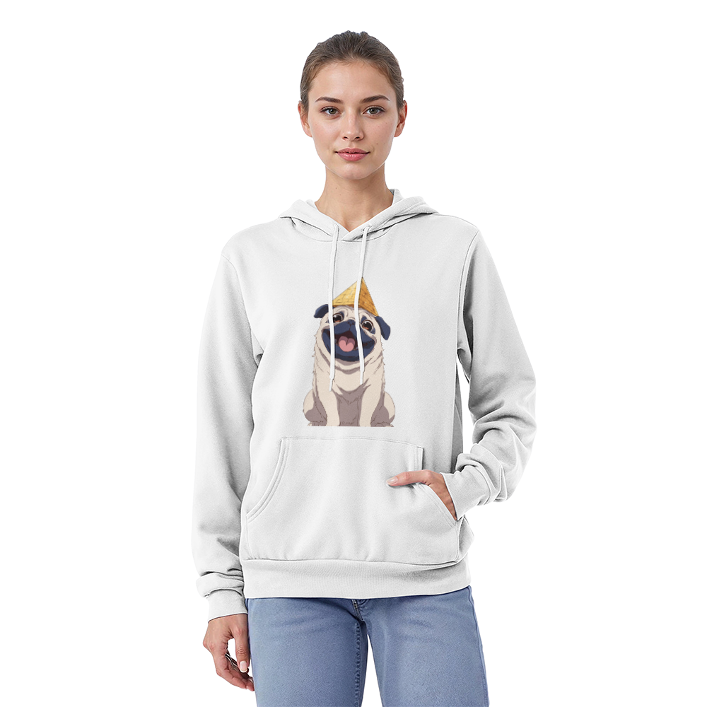 Happy Pug Pyramid Pullover Hoodie