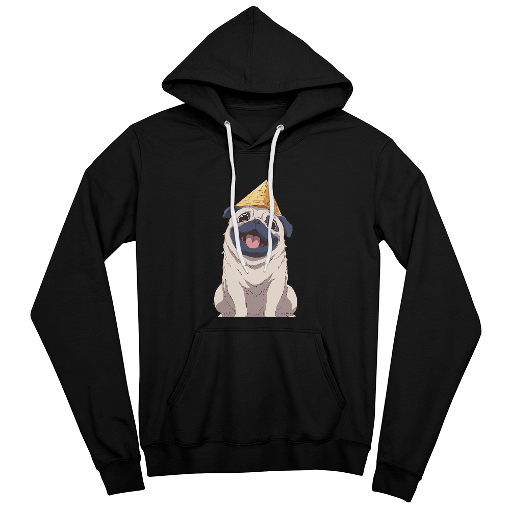 Happy Pug Pyramid Pullover Hoodie