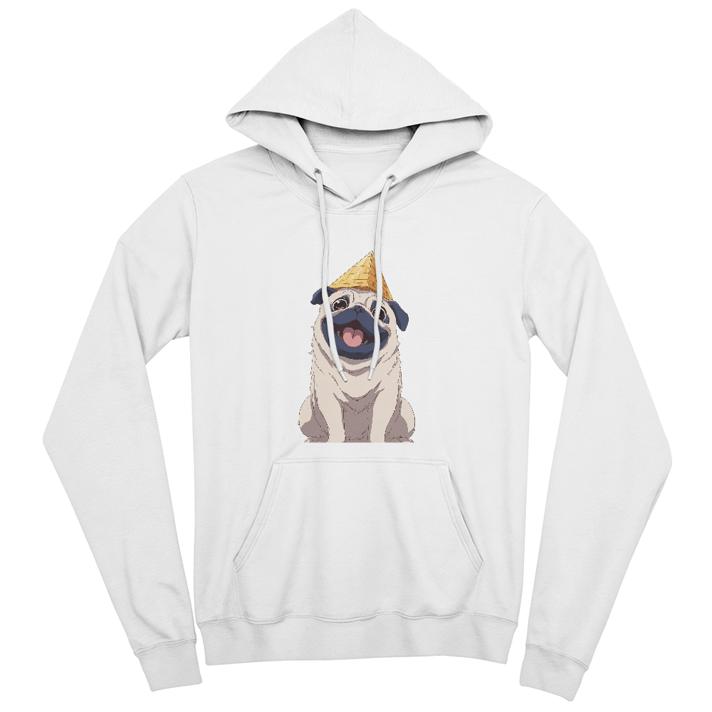 Happy Pug Pyramid Pullover Hoodie
