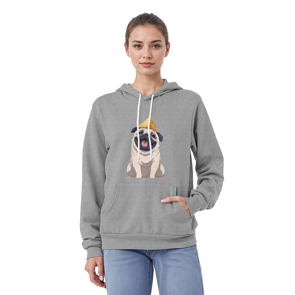 Happy Pug Pyramid Pullover Hoodie