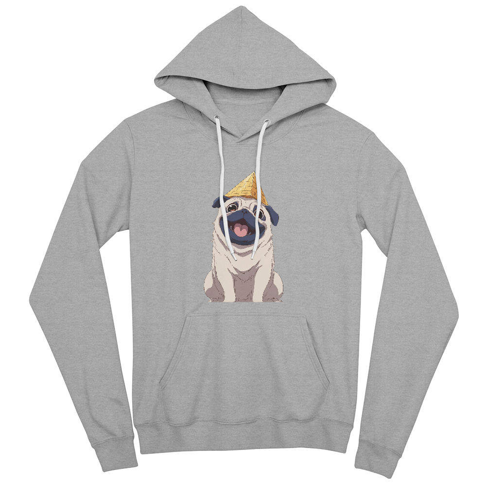 Happy Pug Pyramid Pullover Hoodie