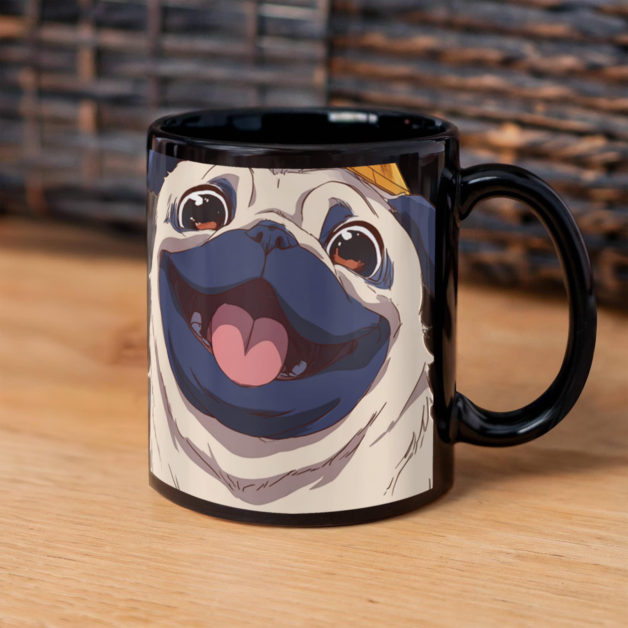 Happy Pug Hug Coffee Mug