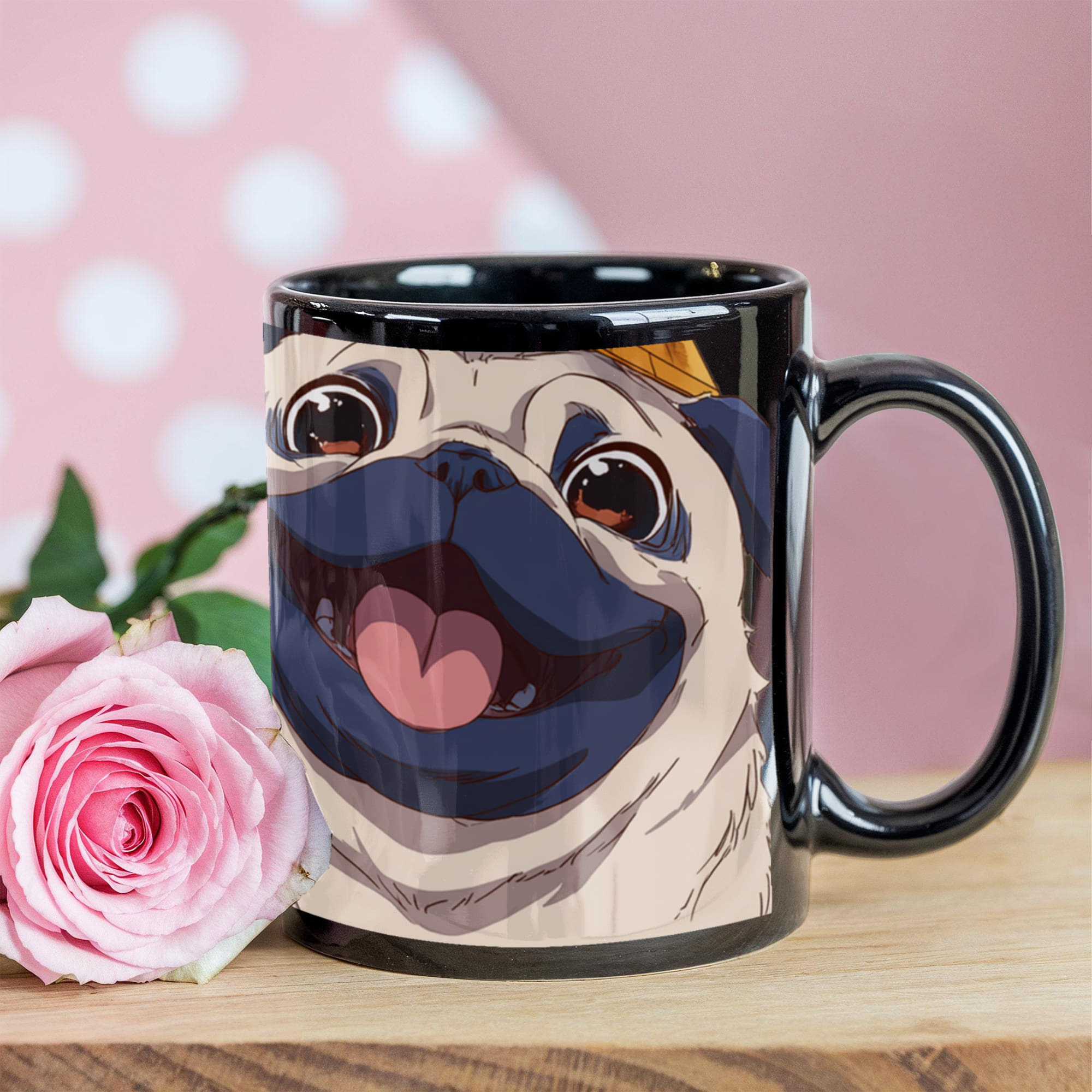 Happy Pug Hug Coffee Mug